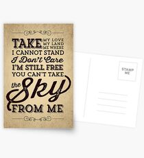 You Can't Take The Sky From Me Postcards