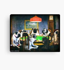 PUGS, DER POKER SPIELT Leinwanddruck