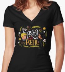 Real Or Not Real Women's Fitted V-Neck T-Shirt