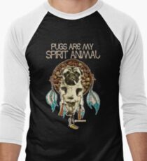 Pugs are my Spirit Animal Men's Baseball ¾ T-Shirt