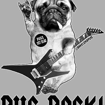 Pugs Rock - Retro 80s pug in sunglasses | Greeting Card