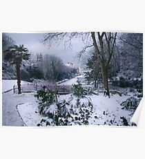 St.Leonards Gardens and Maze Hill Clock House in Snow Poster