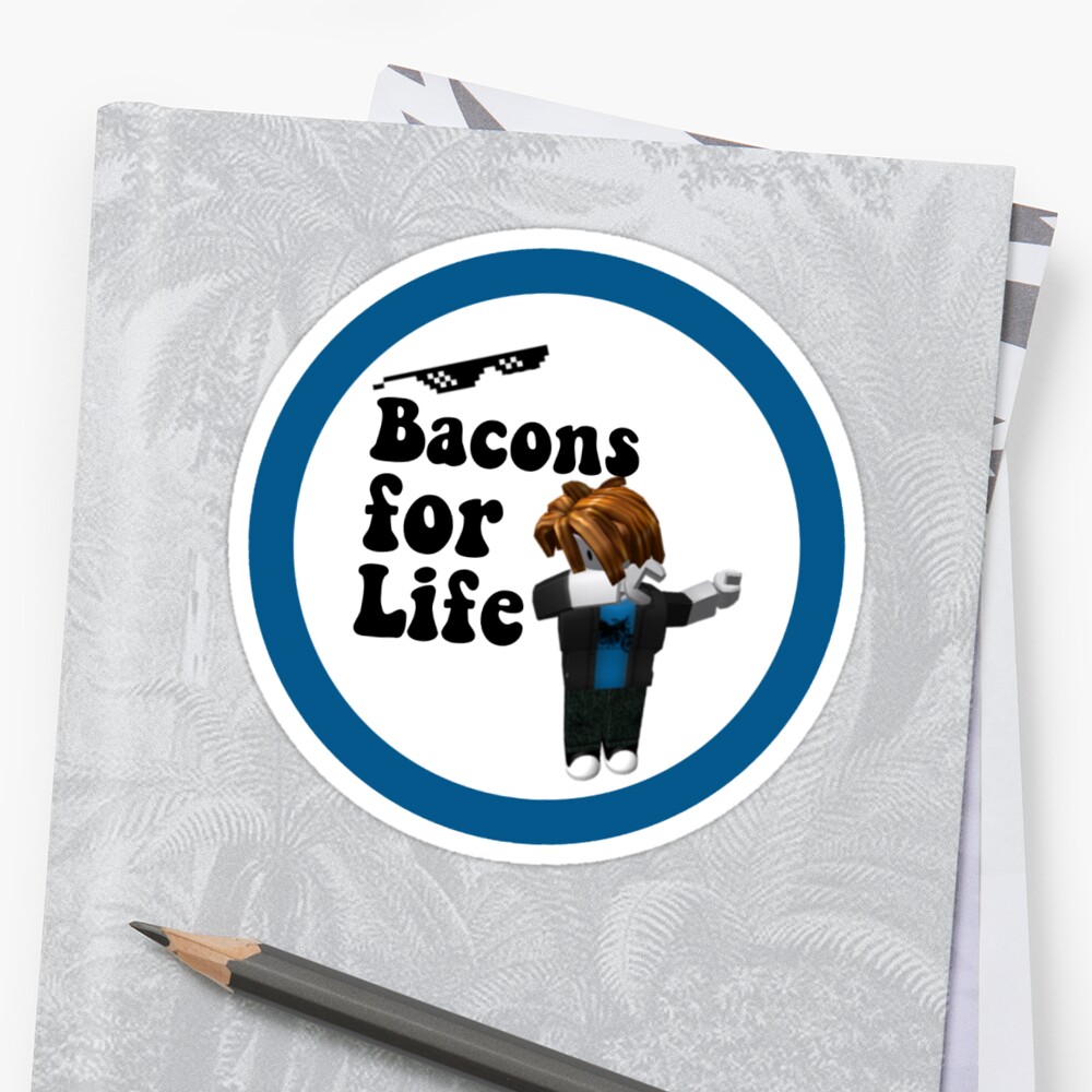 Bacons For Life Roblox Sticker Sticker By Smileystickerz Redbubble - roblox bacon hair avatar mask by donuttheneko redbubble