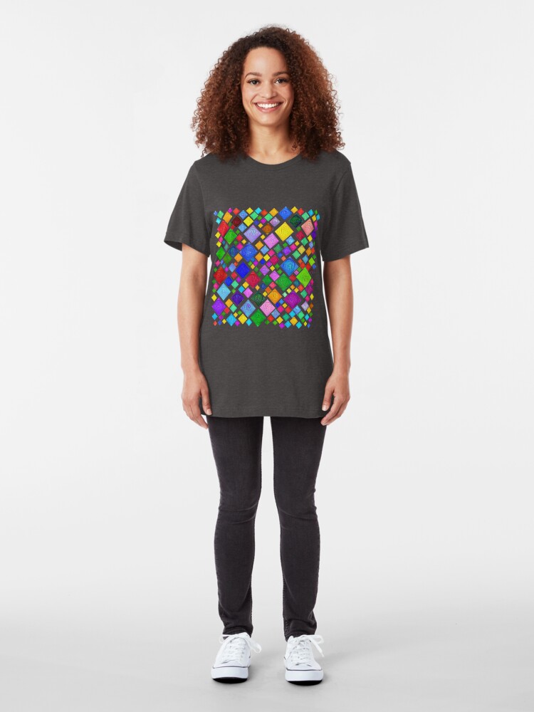 Alternate view of #DeepDream Color Squares Visual Areas 5x5K v1448787318 Transparent background Slim Fit T-Shirt
