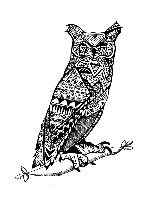 "Aztec Owl" Stickers by McElla Gregor Redbubble