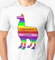 Sexy Multicoloured Llama Unisex T-Shirt