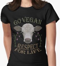 GO VEGAN - RESPECT FOR LIFE Women's Fitted T-Shirt