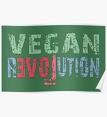 VEGAN REVOLUTION - vegan, vegetarian, animal rights, cruelty to animals Poster