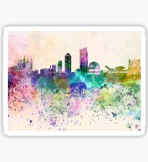 Lyon skyline in watercolor background Sticker