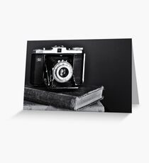 Old Camera, Old Books Greeting Card