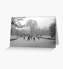 Skaters on the Cambridge Backs, Winter 1962 Greeting Card