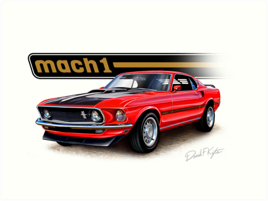 1969 Mustang Mach 1 Drawing