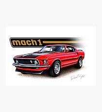 1969 Mustang Mach 1 in Red Photographic Print