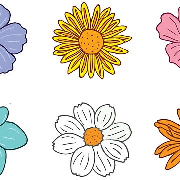 Flower Sticker Pack - Set of 6