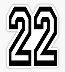 22, TEAM, SPORTS, NUMBER 22, TWENTY, TWO, Twenty Second, Competition, Sticker