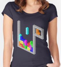 Isometric Tetris Women's Fitted Scoop T-Shirt