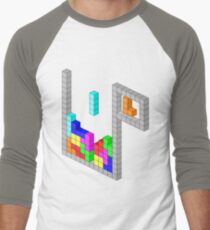 Isometric Tetris Men's Baseball ¾ T-Shirt