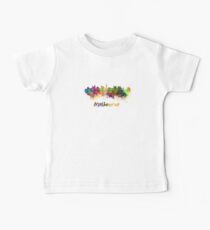 Melbourne skyline in watercolor Baby Tee
