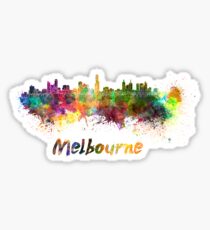 Melbourne skyline in watercolor Sticker