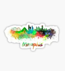 Memphis skyline in watercolor Sticker