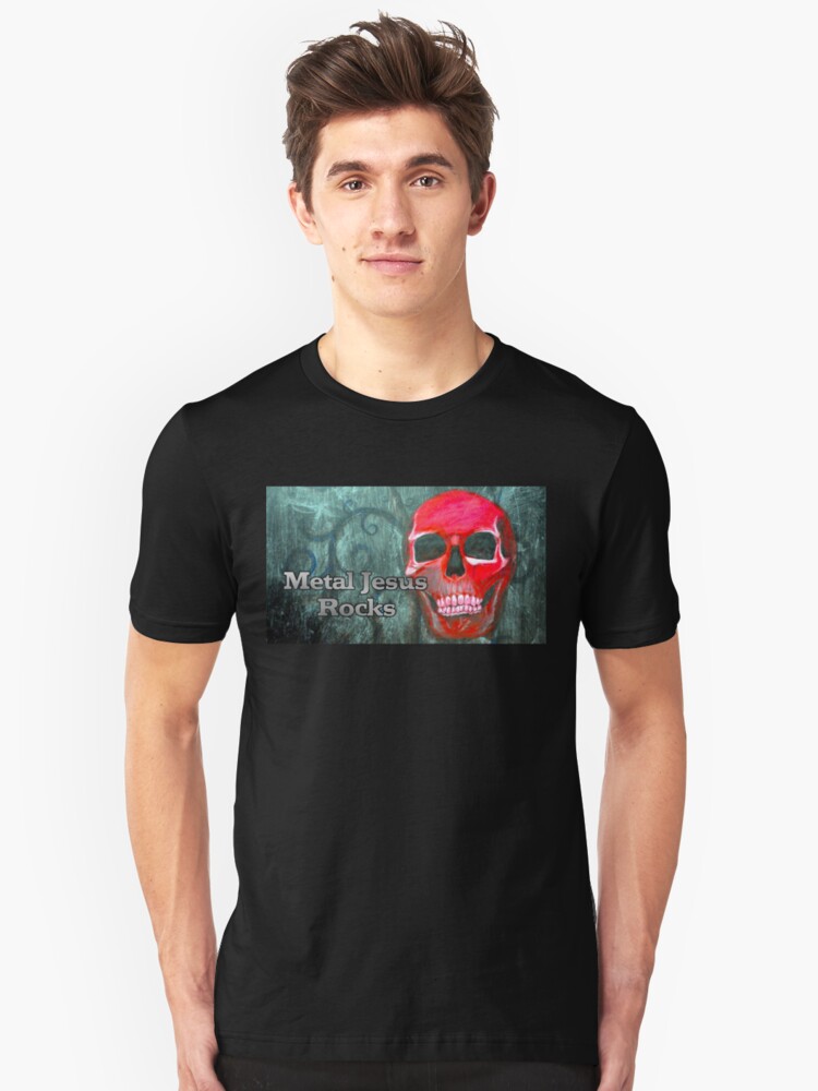 Alternate view of Metal Jesus Rocks Slim Fit T-Shirt