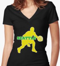 Seattle Basketball Women's Fitted V-Neck T-Shirt
