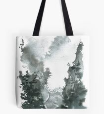 Misty Valley Traditional Chinese Landscape Tote Bag