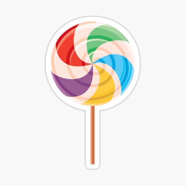 Colorful Lollypop on White Sticker