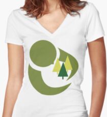 Earth Day "Save The Trees" Women's Fitted V-Neck T-Shirt