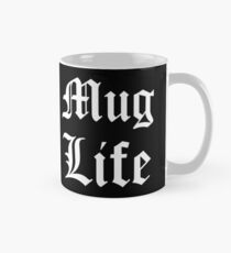 Taza Mug Life - White on Black Thug Life Parody for Coffee/Tea Drinkers