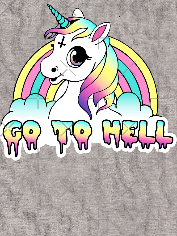 ""Go To Hell" Pastel Goth Unicorn " Lightweight Hoodie by amygrace