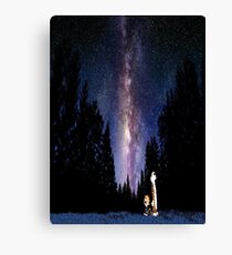 Calvin And Hobbes In The Night Canvas Print