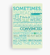 tfios - Sometimes you read a book... Canvas Print