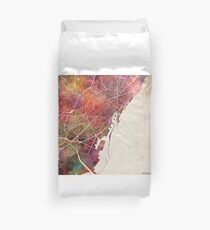 Barcelona map Duvet Cover
