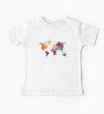 World map watercolor Baby Tee