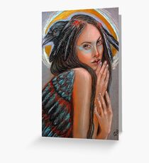 Crow Woman Greeting Card