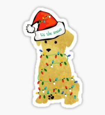 Cute Christmas Golden Retriever Puppy Sticker