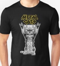 Metall Katzen Slim Fit T-Shirt