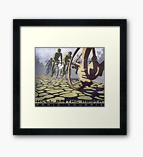 cycling illustration HELL OF THE NORTH retro Paris Roubaix Framed Print