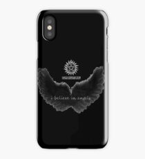 I Believe in Angels (Black) iPhone Case