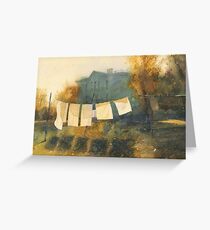 Poem about drying linen Greeting Card