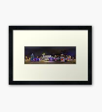 Doma square panorama at night, Riga, Latvia in Christmas Framed Print