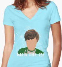 Kick The PJ Tee Women's Fitted V-Neck T-Shirt