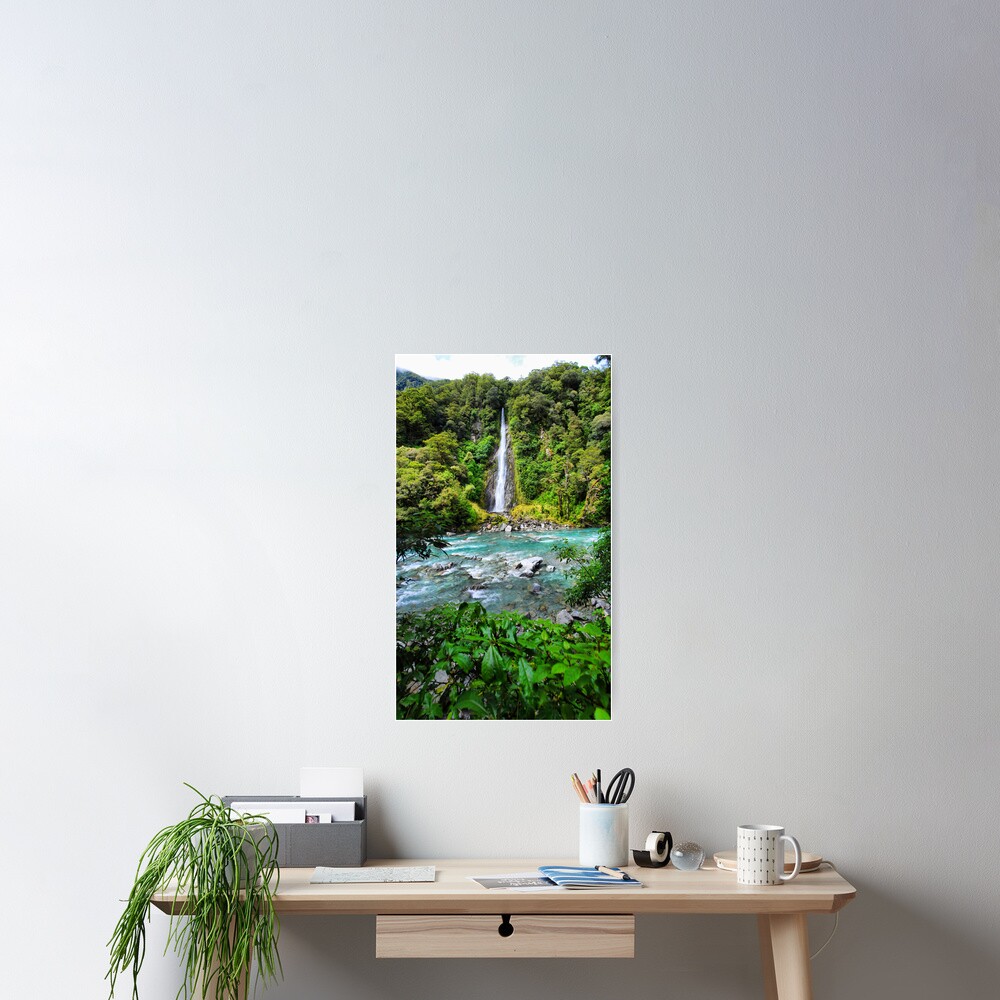 Thunder Creek falls, Haast Pass, NZ Poster