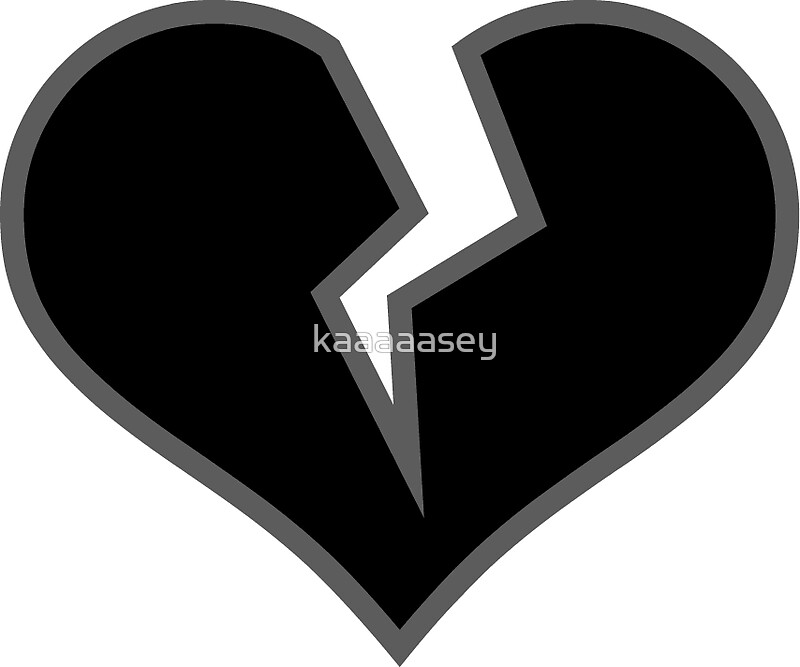 "Black Broken Heart" Stickers by kaaaaasey | Redbubble