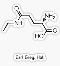 Tea. Earl Grey. Hot. (Black Version) Sticker