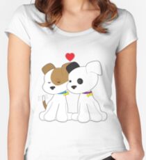 Puppy Couple Women's Fitted Scoop T-Shirt