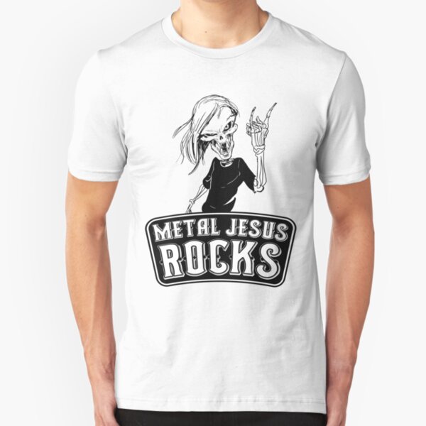 Metal Jesus RISEN Slim Fit T-Shirt