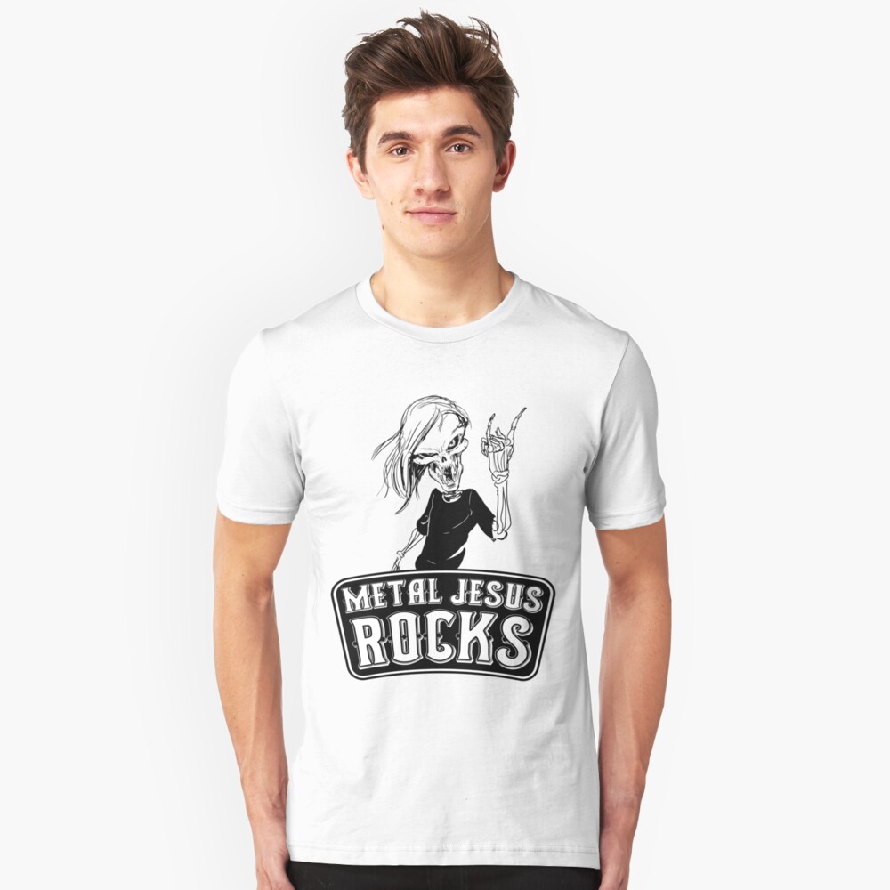 Metal Jesus RISEN Slim Fit T-Shirt