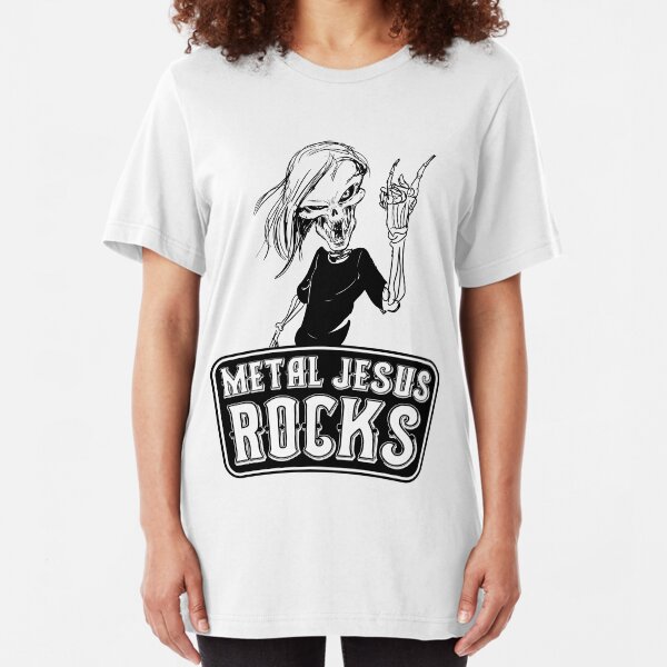 Metal Jesus RISEN Slim Fit T-Shirt